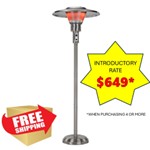 Commercial Natural Gas Patio Heater in Stainless Steel